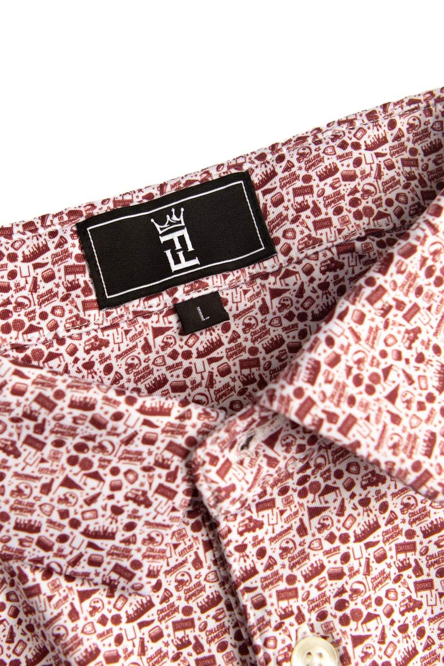 The Tailgater polo by Fore Horsemen, collar and label