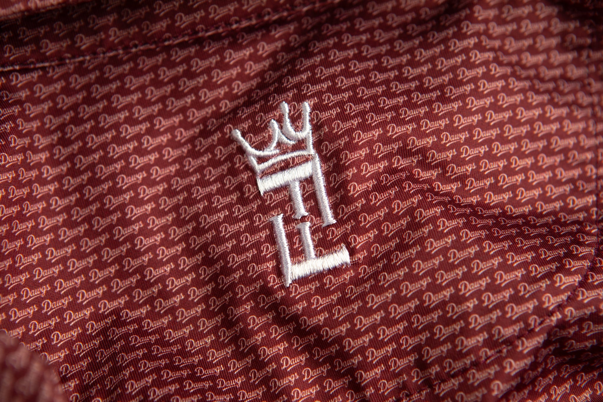 Maroon Script polo by Fore Horsemen, embroidered logo