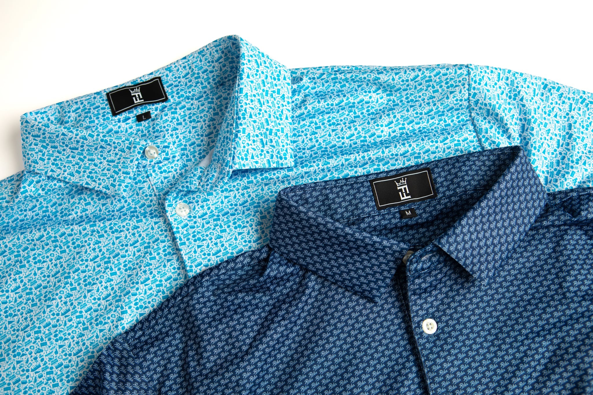 Navy Script polo by Fore Horsemen, with The Tradition